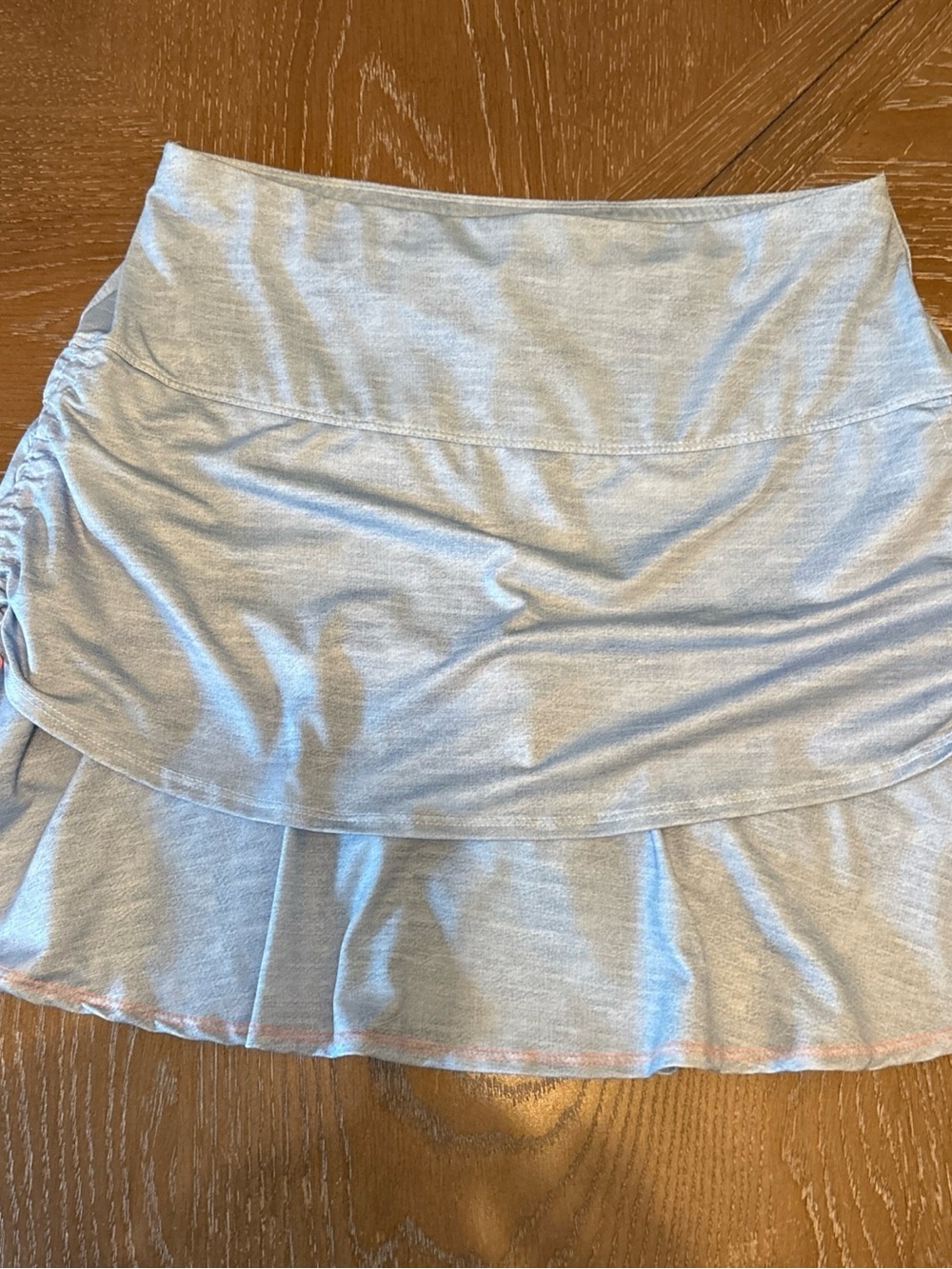 Lucky in Love Light BlueGray Tiered Ruched Skort Size M